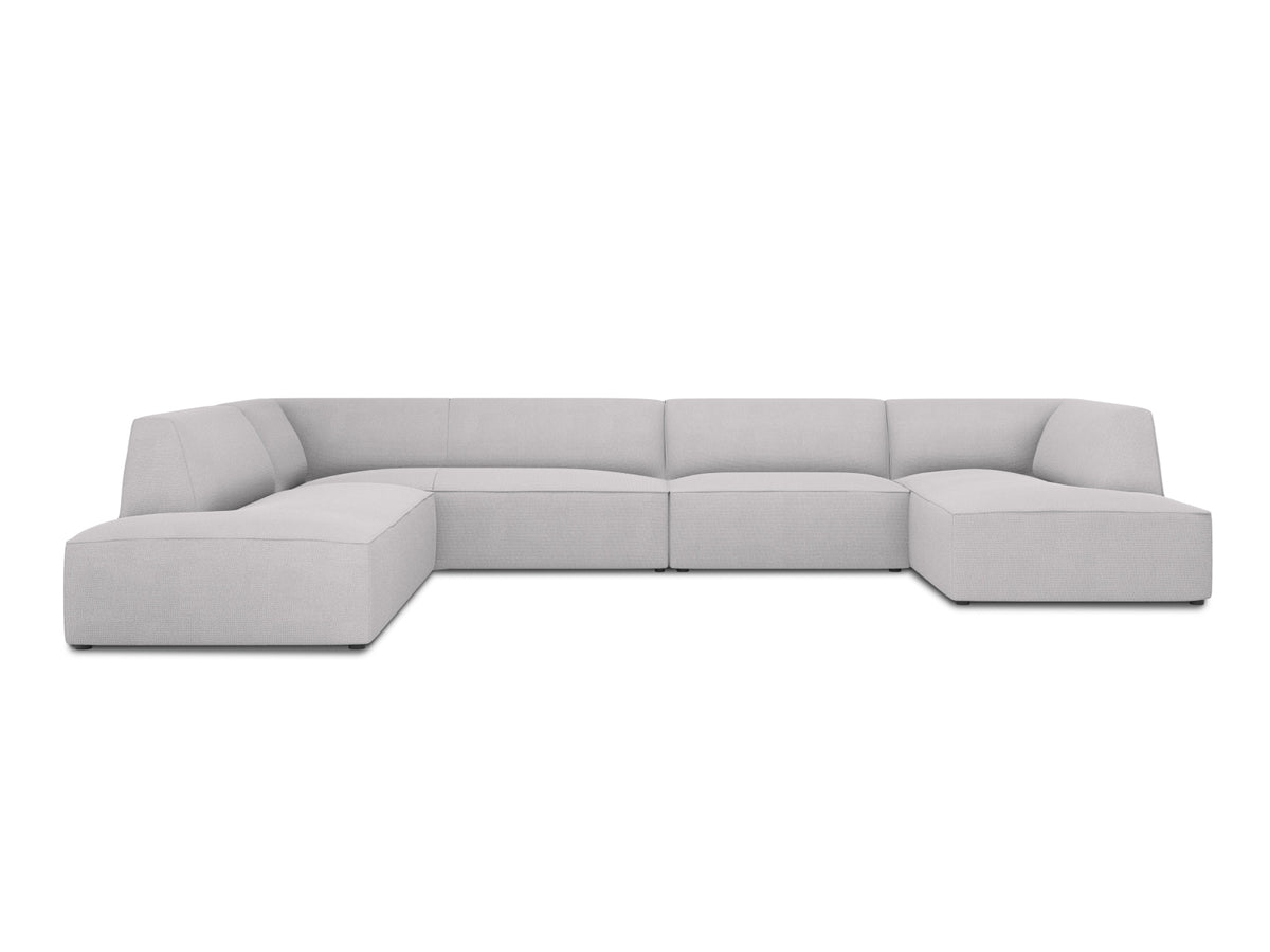 Ruby — Panoramic Sofa Light Grey (Ottawa 9) Black Plastic Left