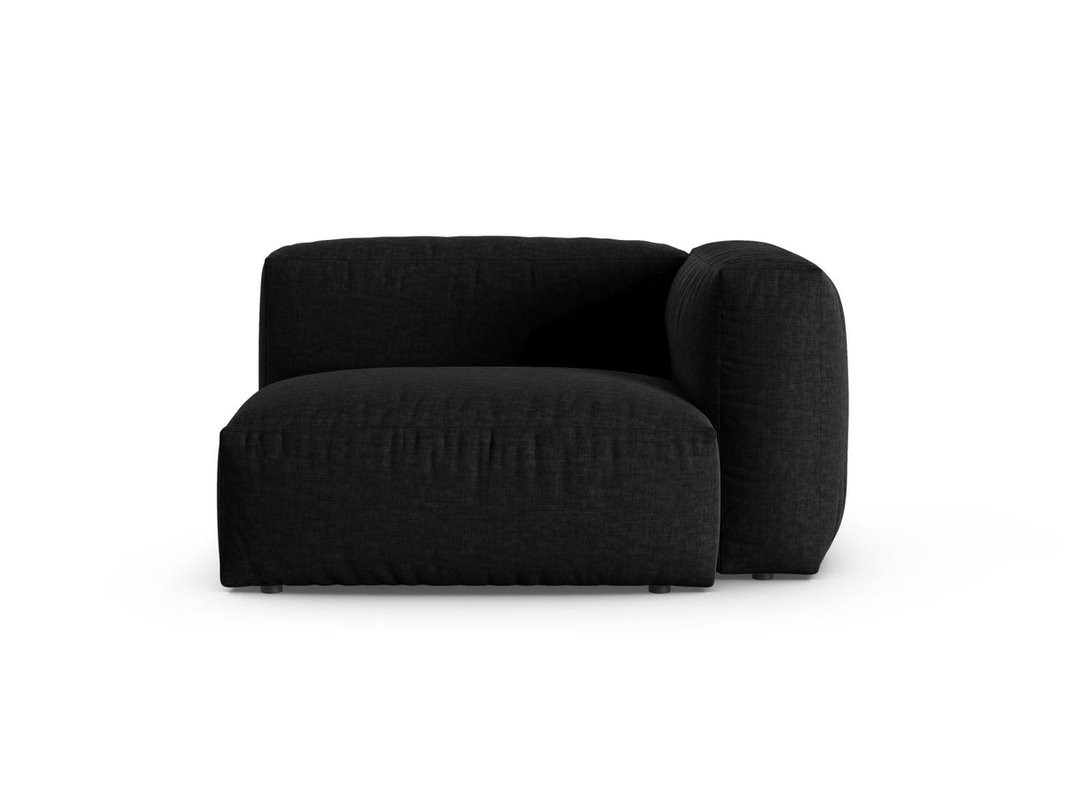 Martina — Modular Sofa Black (Boston Black) Black Plastic Right