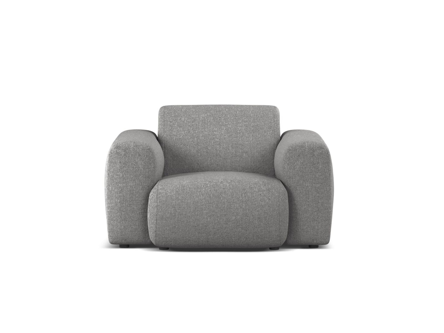 Molino — Armchair Light Grey (Eden 18 Grey) Black Plastic