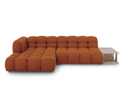 Sky — Corner Sofa Terracotta (Casino Terracota) Black Plastic Left