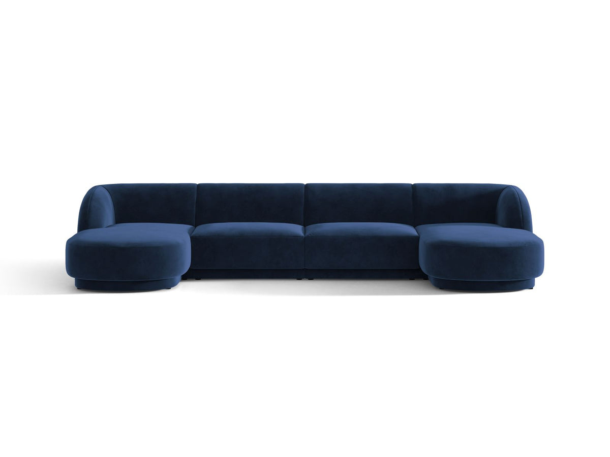 Miley — Panoramic Sofa Royal Blue (Bluvel 86) Black Plastic