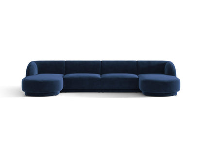 Miley — Panoramic Sofa Royal Blue (Bluvel 86) Black Plastic