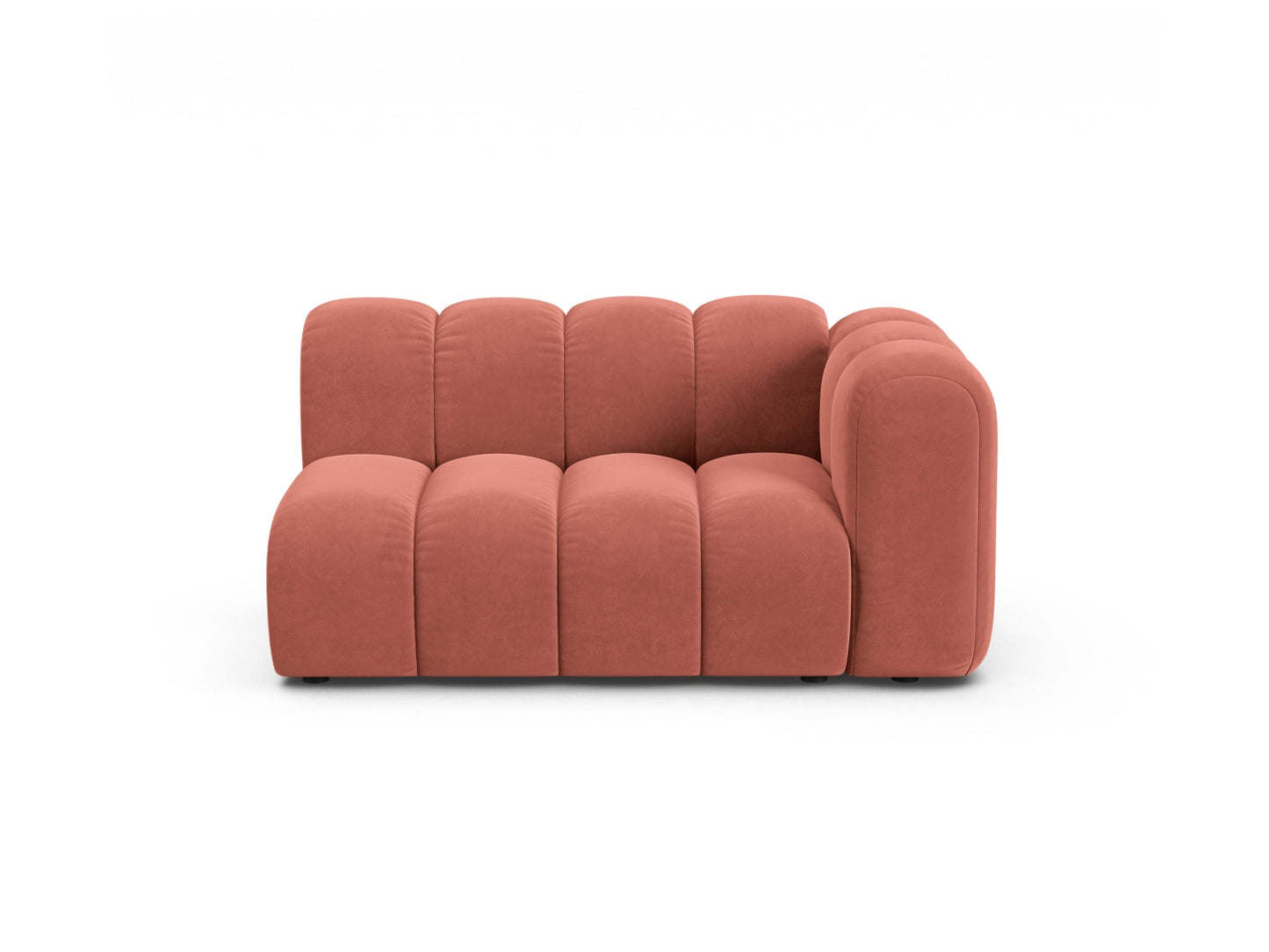 Lupine — Modular Sofa Coral (Salvador 12) Black Plastic Right