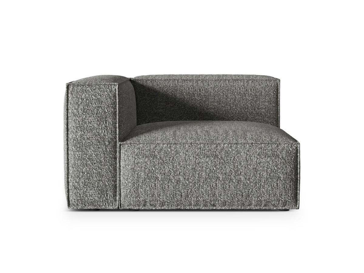 Nuria — Modular Sofa Graphite (Monet Graphite) Black Plastic Left