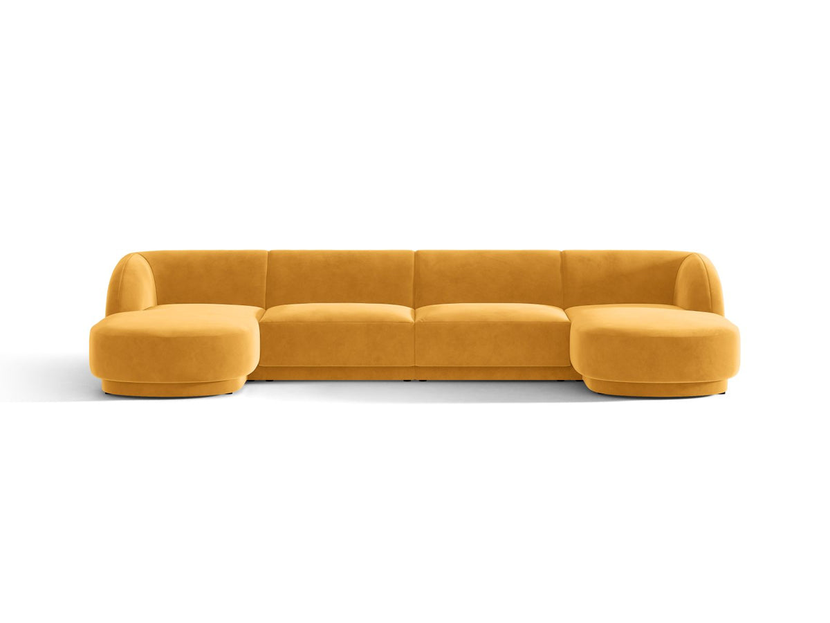 Miley — Panoramic Sofa Yellow (Venus 2917) Black Plastic
