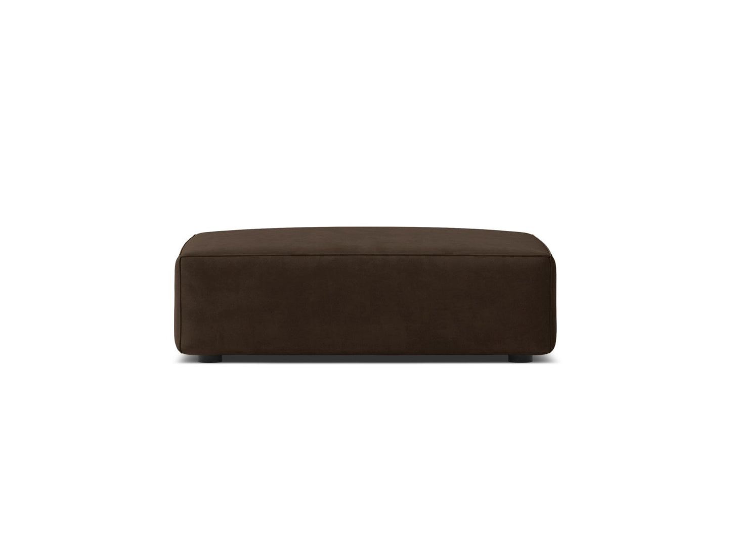 Jodie — Pouf Dark Brown (Bluvel 48) Black Plastic