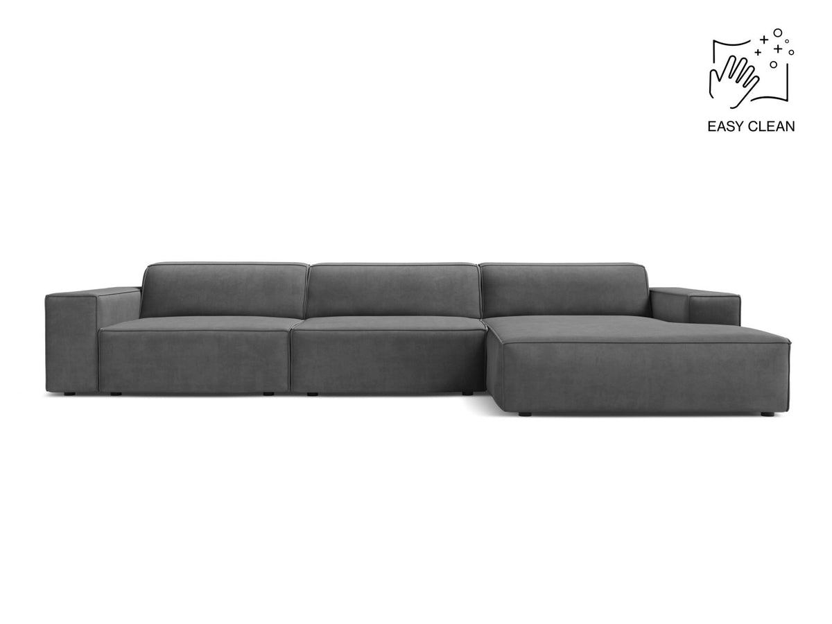 Jodie — Corner Sofa (284x162x77 cm) Grey (Venus 2930) Right