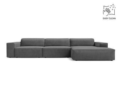 Jodie — Corner Sofa (284x162x77 cm) Grey (Venus 2930) Right