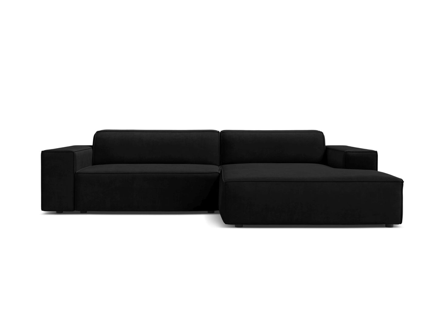 Jodie — Corner Sofa (224x162x77 cm) Black (Bluvel 19) Right