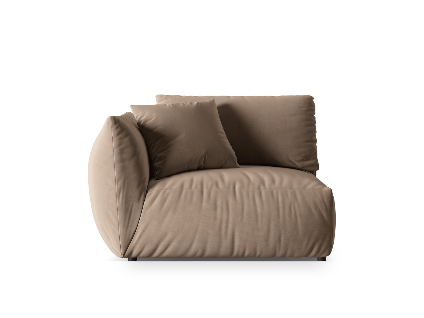 Chris — Modular Sofa Light Brown (Casino Taupe) Black Plastic Left
