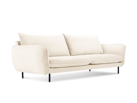 Vienna — Sofa Light Beige (Bluvel 22) Black Metal