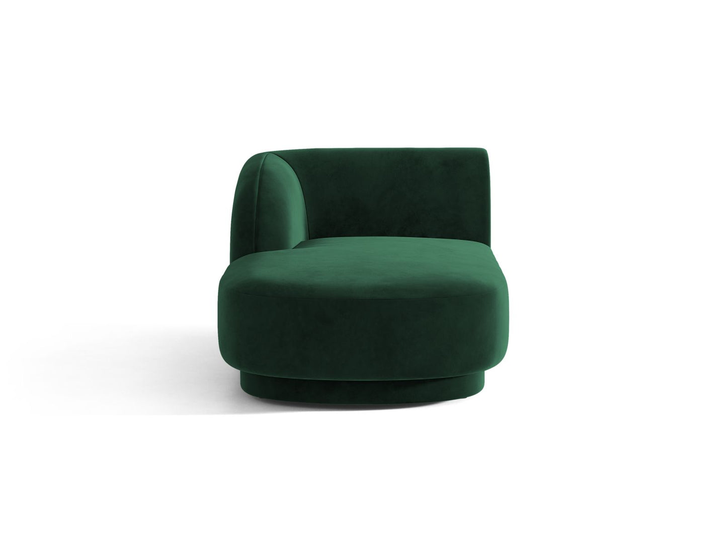 Miley — Chaise Longue Bottle Green (Bluvel 78) Black Plastic Left