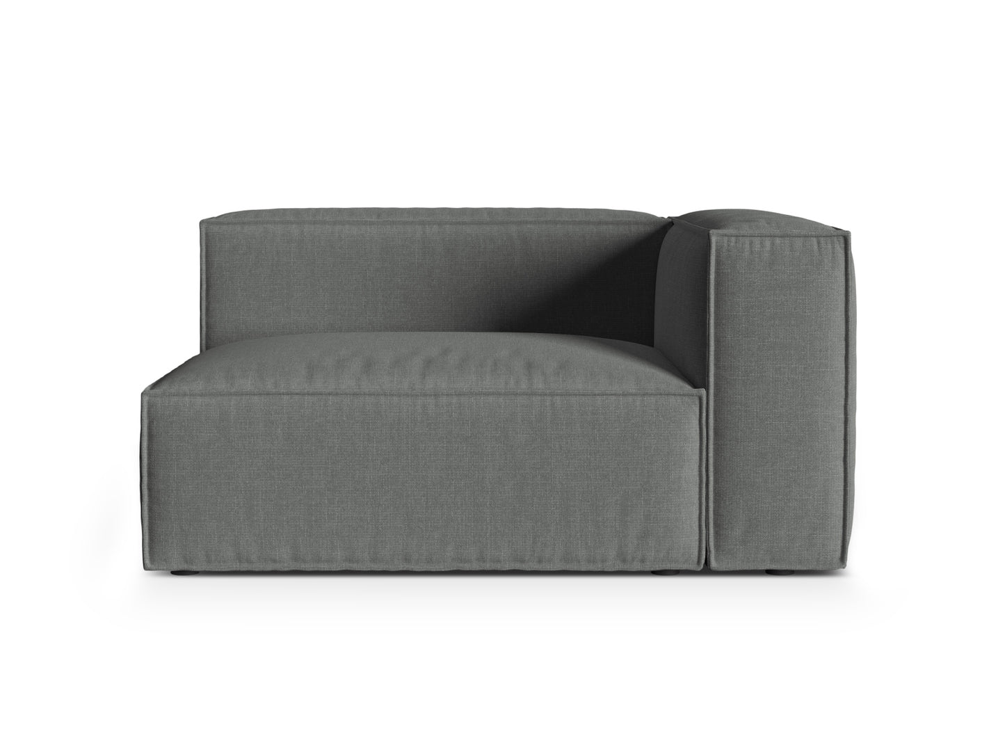 Nuria — Modular Sofa Grey (Liberty 20) Black Plastic Right