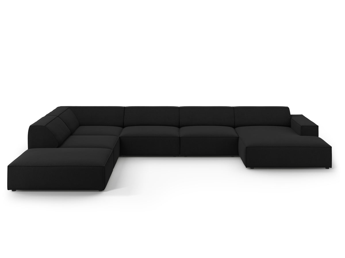 Jodie — Panoramic Sofa Black (Megan 368) Black Plastic Left
