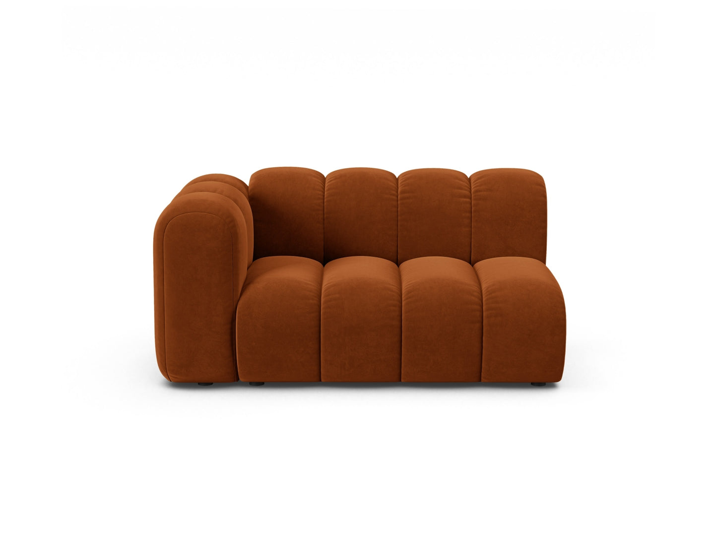 Lupine — Modular Sofa Terracotta (Salvador 14) Black Plastic Left