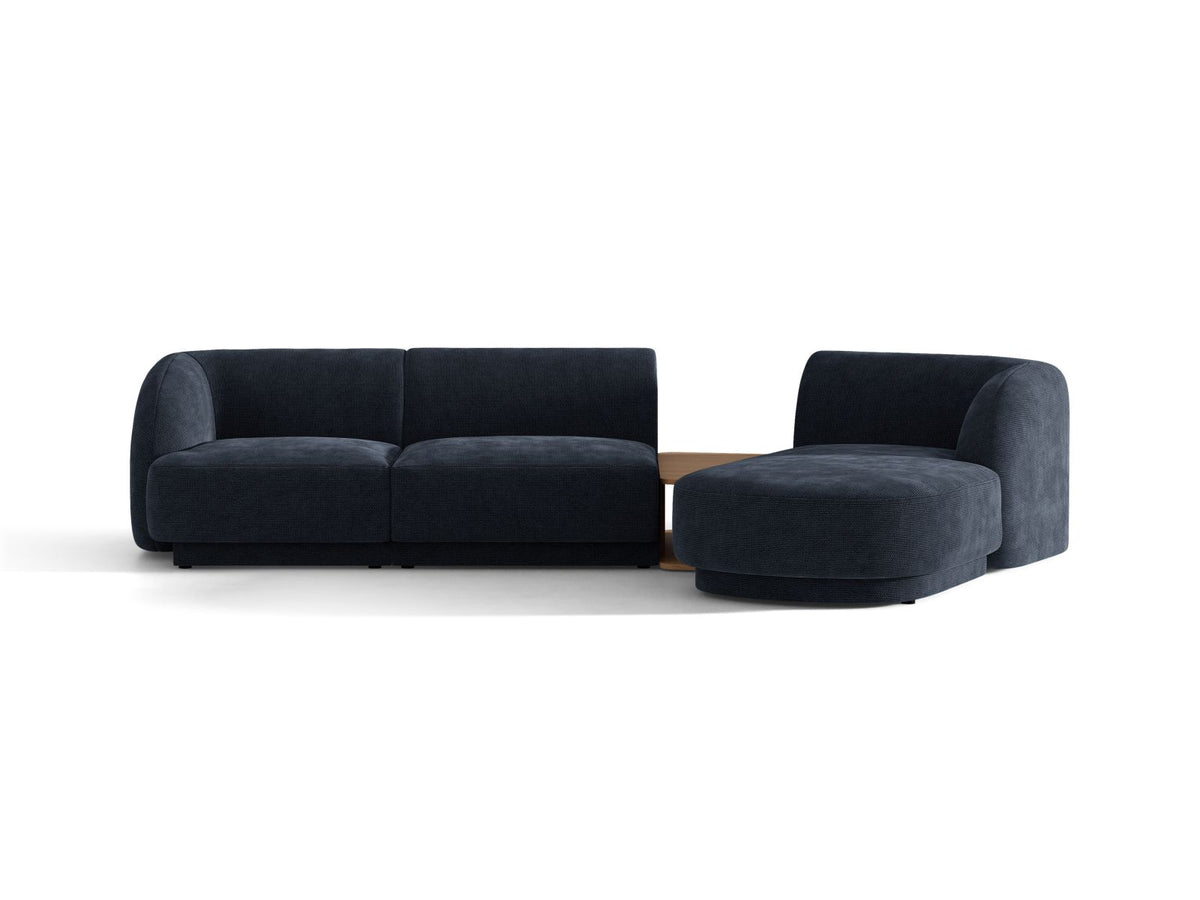 Miley — Sofa Navy Blue (Eden 16 Deep Blue) Black Plastic Right