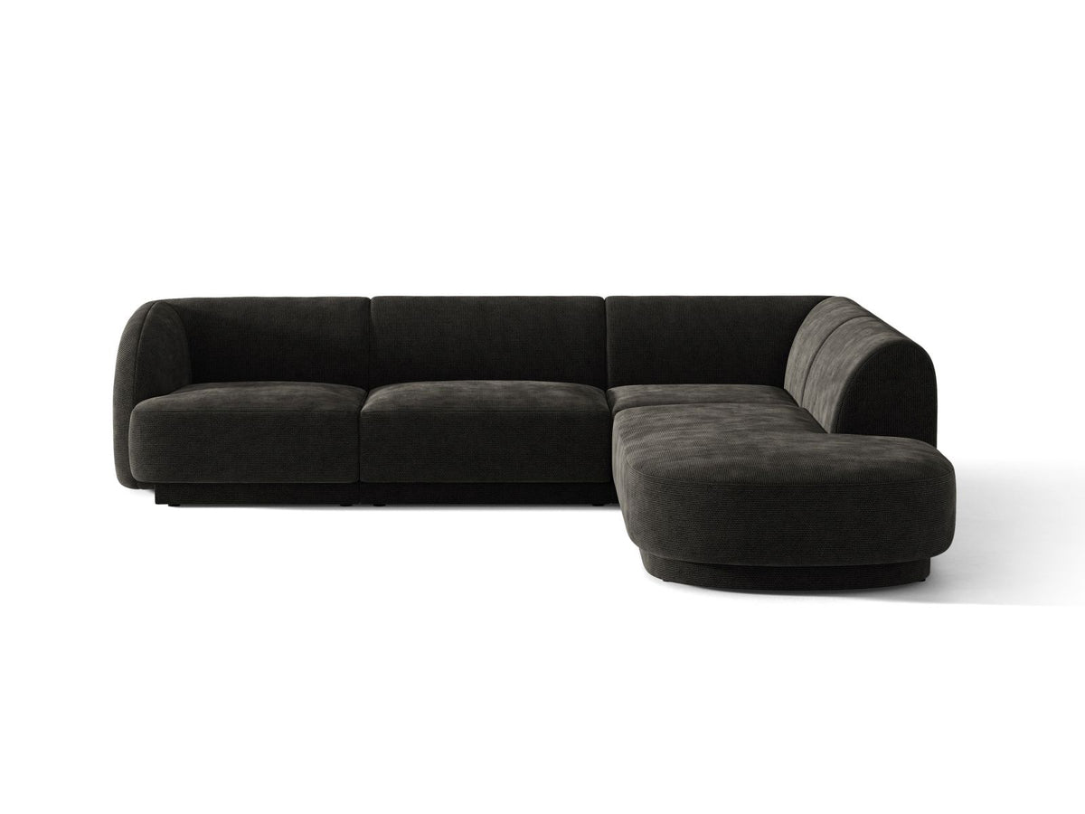 Miley — Corner Sofa Anthracite (Eden 21 Black) Black Plastic Right