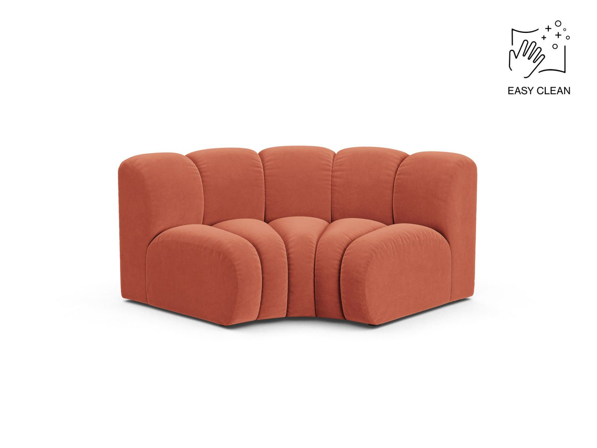 Lupine — Modular Sofa Coral (Venus 2933) Black Plastic
