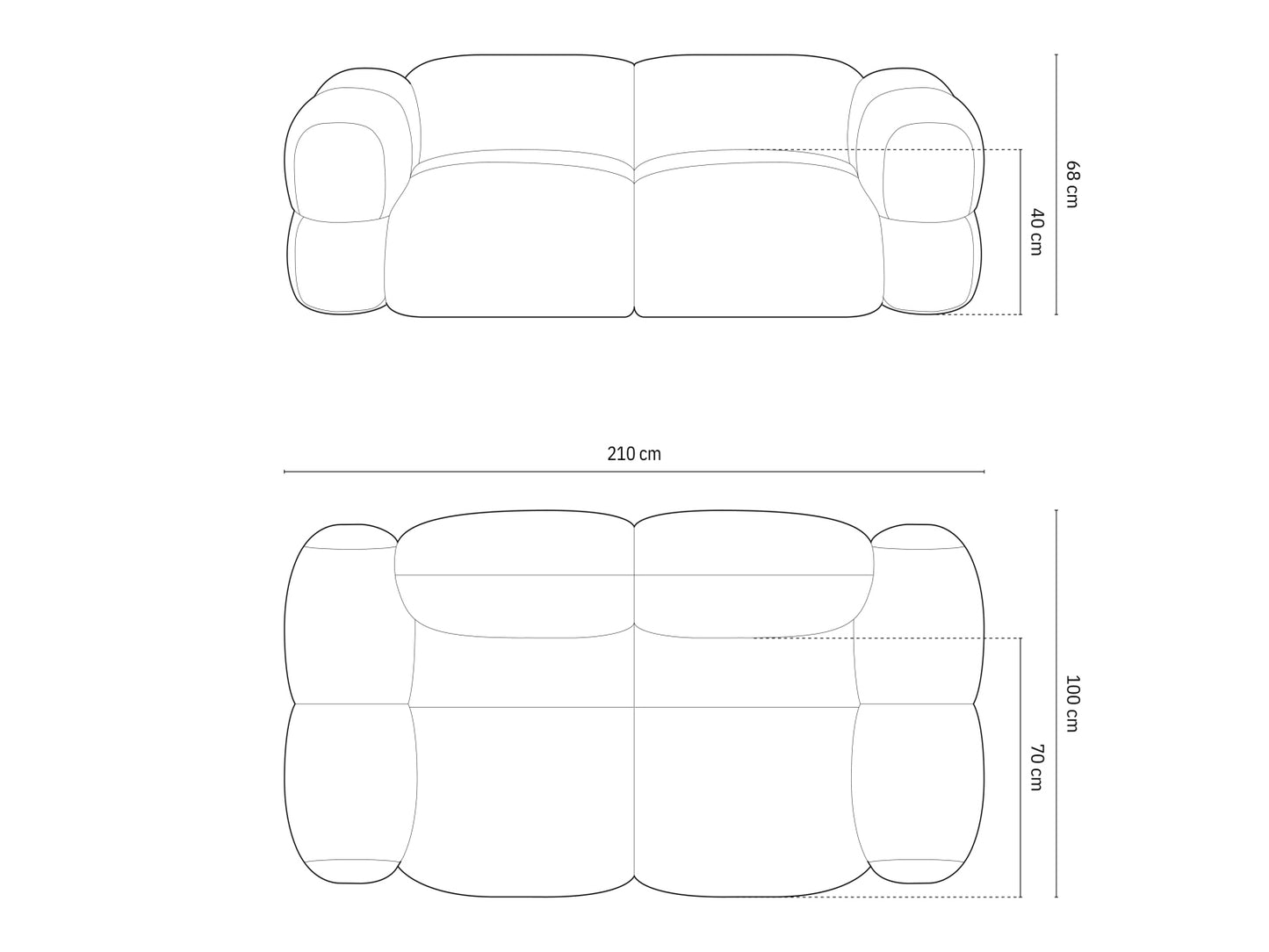 Loretto — Sofa (210x100x68 cm)