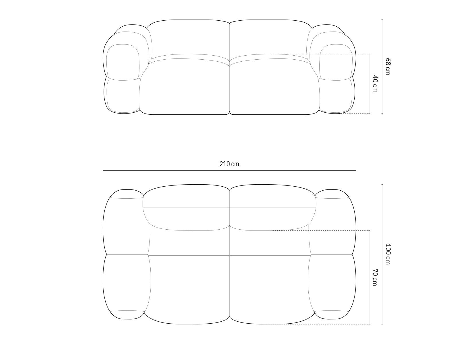 Loretto — Sofa (210x100x68 cm)
