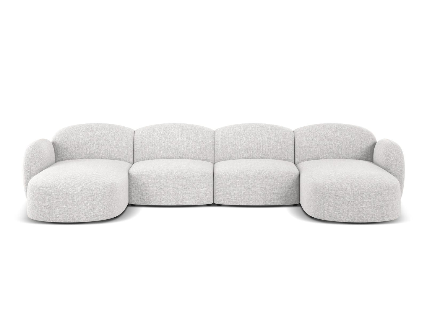 Blair — Panoramic Sofa Silver (Eden 17 Silver) Black Plastic