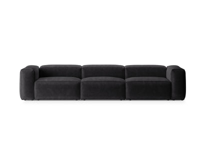 Bergamo — Sofa Grey (Perla 35) Black Plastic