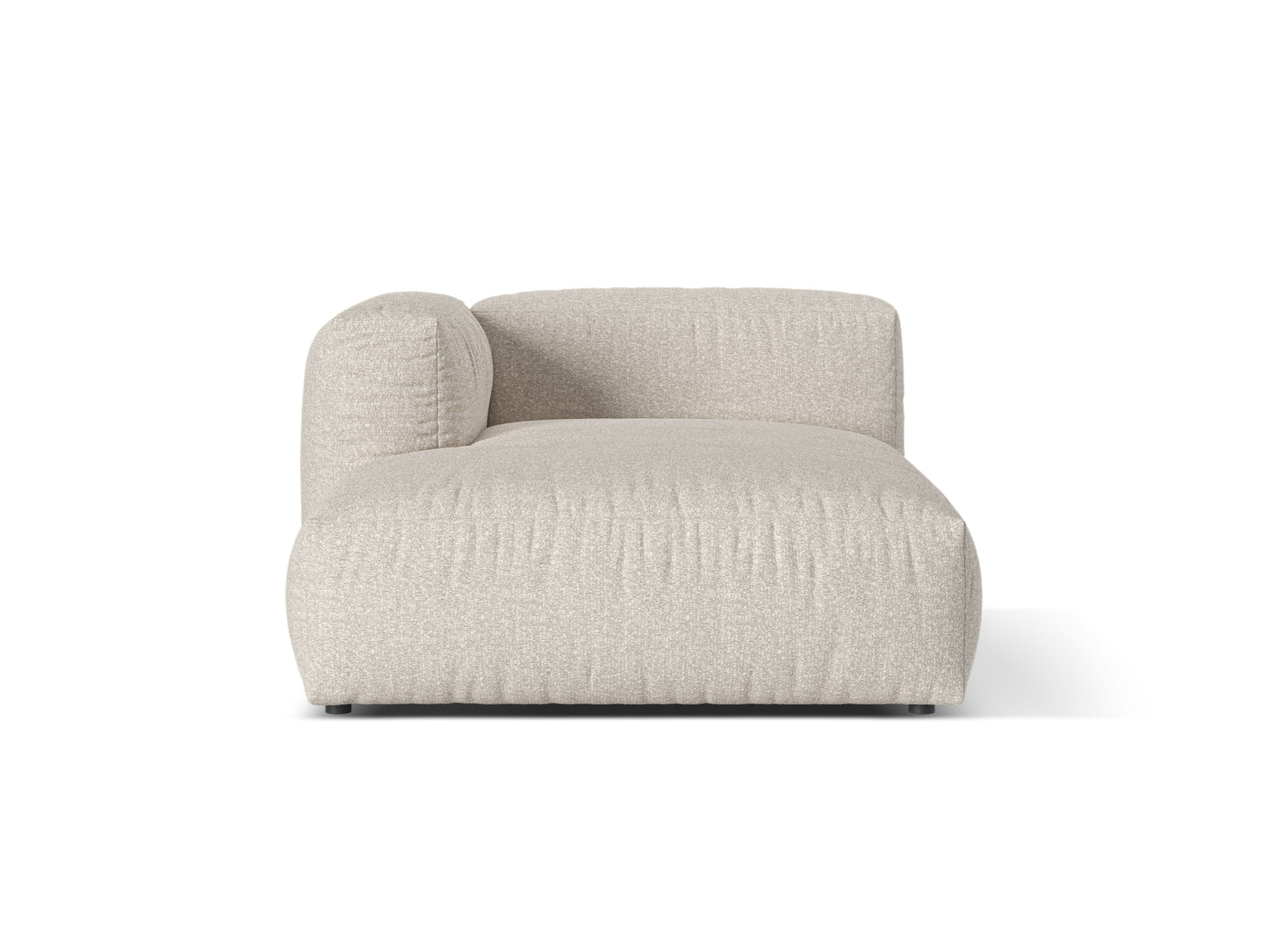 Martina — Chaise Longue Beige (Monet Sand) Black Plastic Left