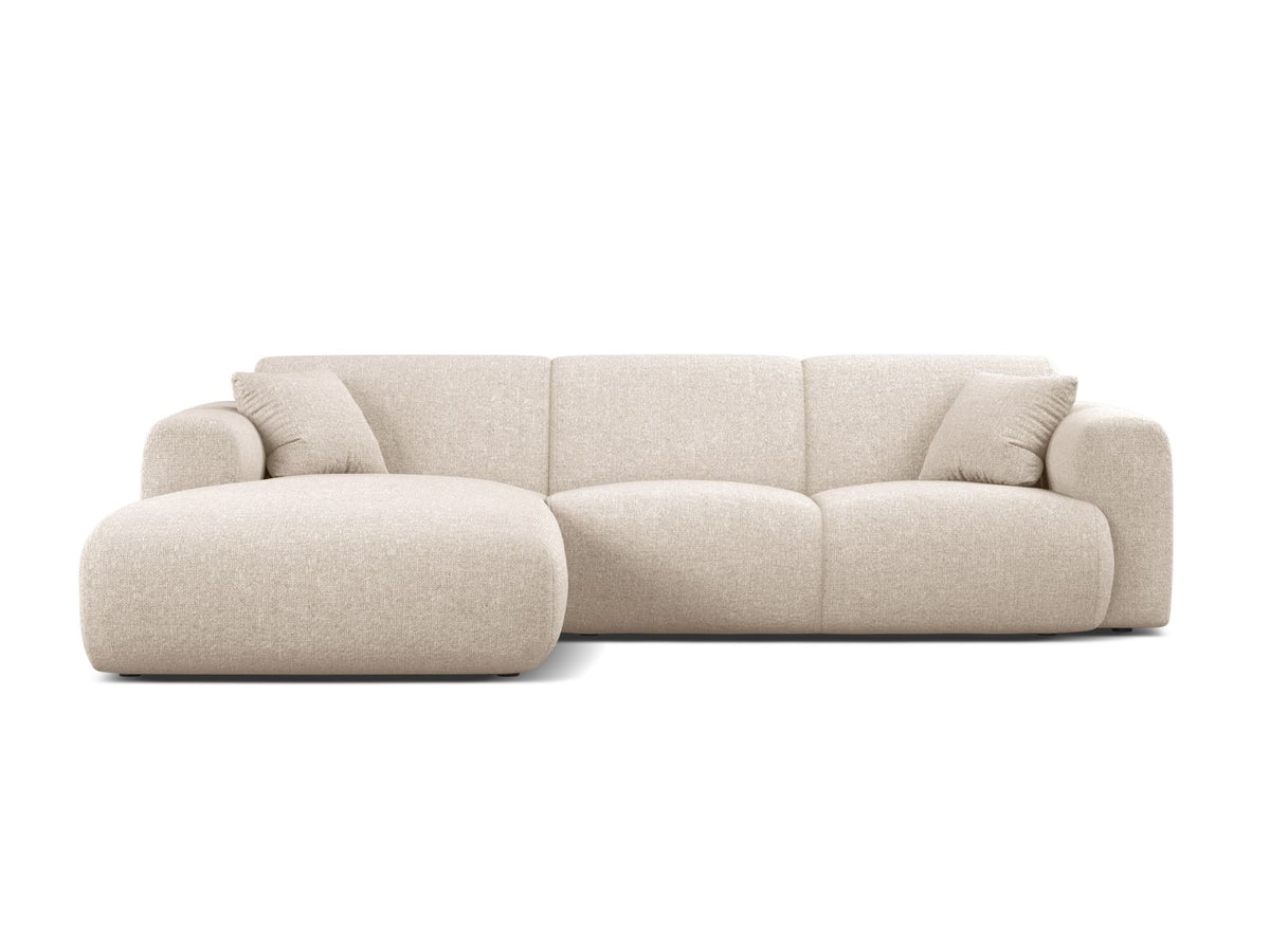 Molino — Corner Sofa Light Beige (Eden 2 Pearl) Black Plastic Left