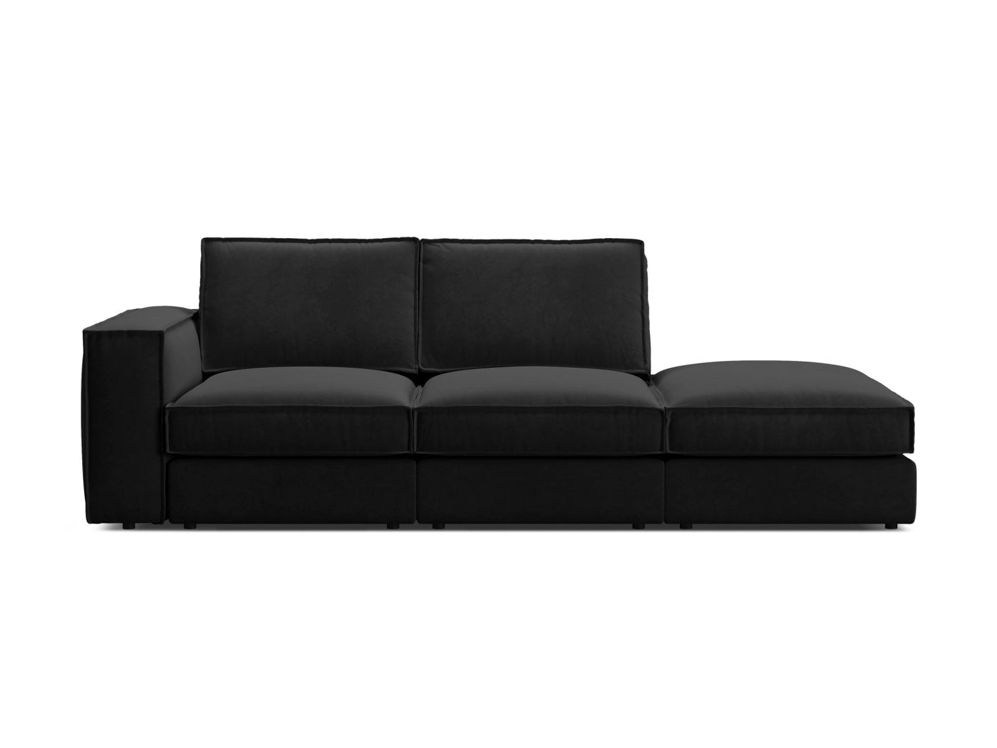 Pola — Sofa Black (Salvador 19) Black Plastic Right