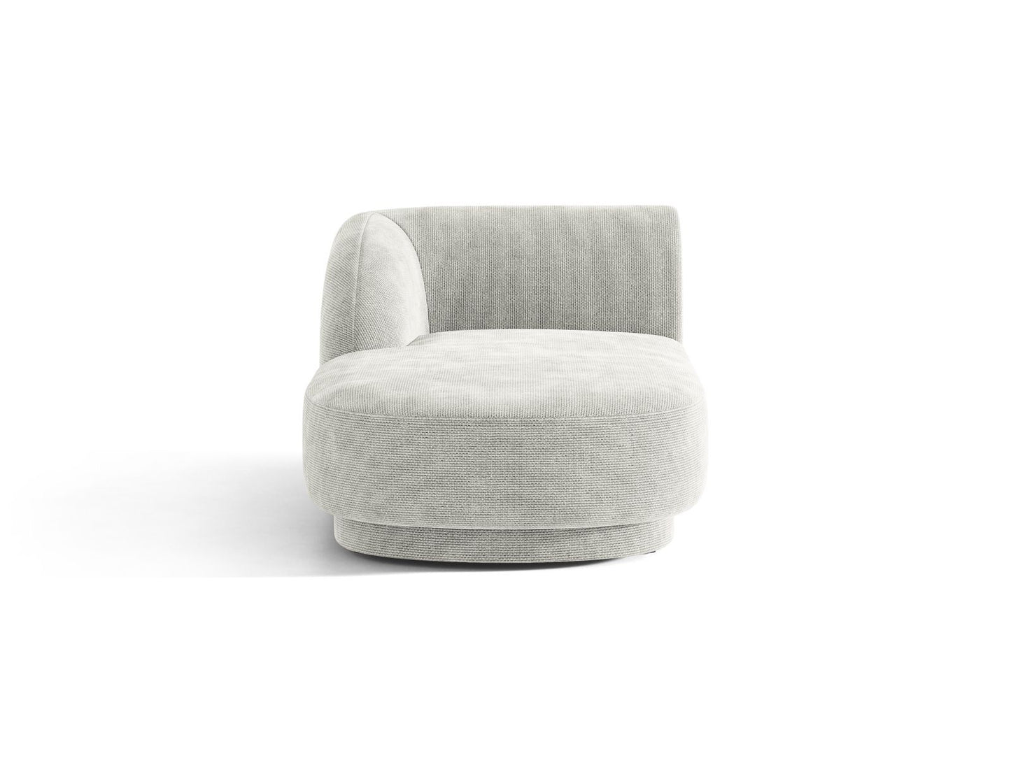 Miley — Chaise Longue Silver (Eden 17 Silver) Black Plastic Left