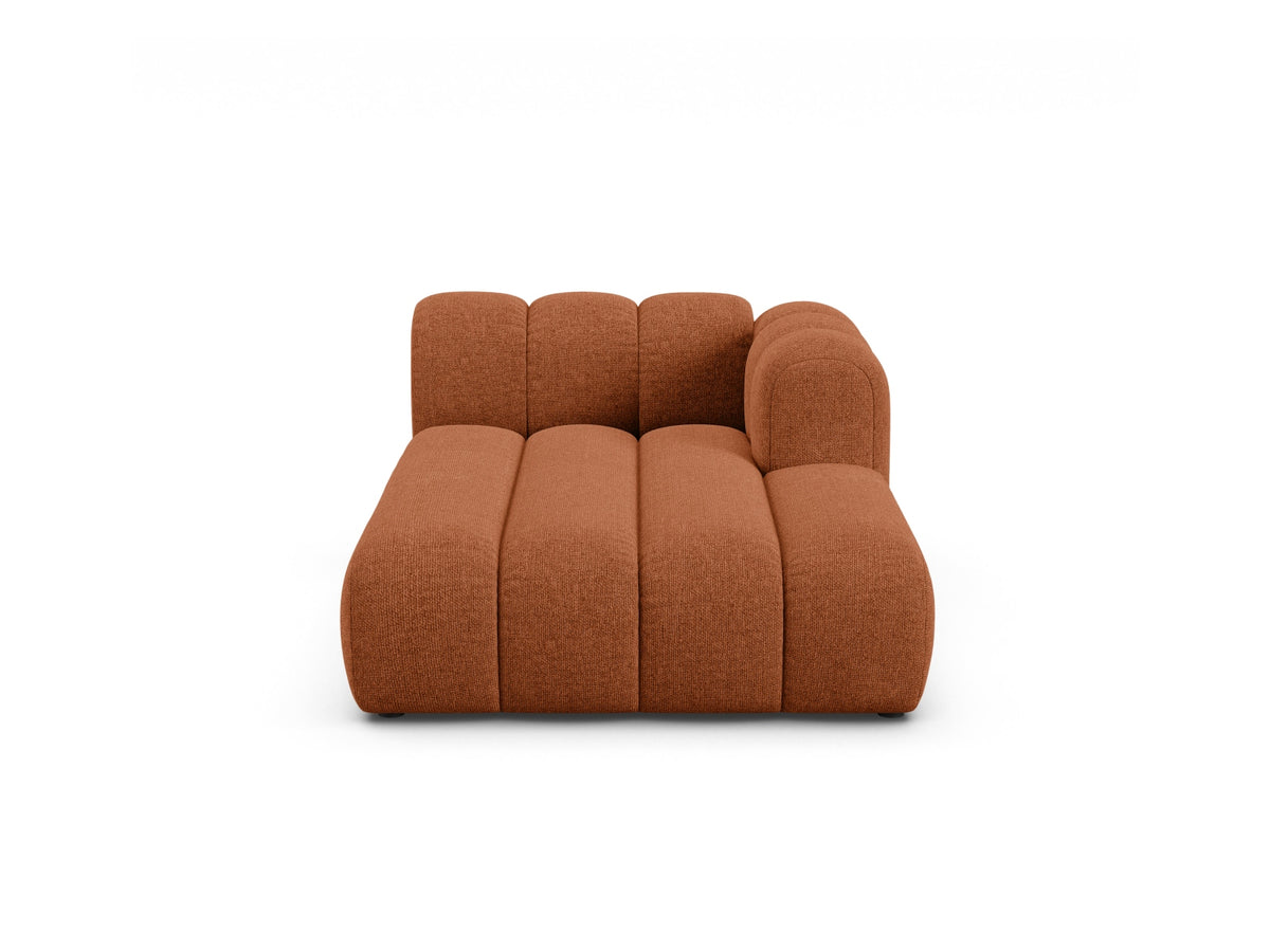 Lupine — Chaise Longue Brick (Eden 10 Terra) Black Plastic Right