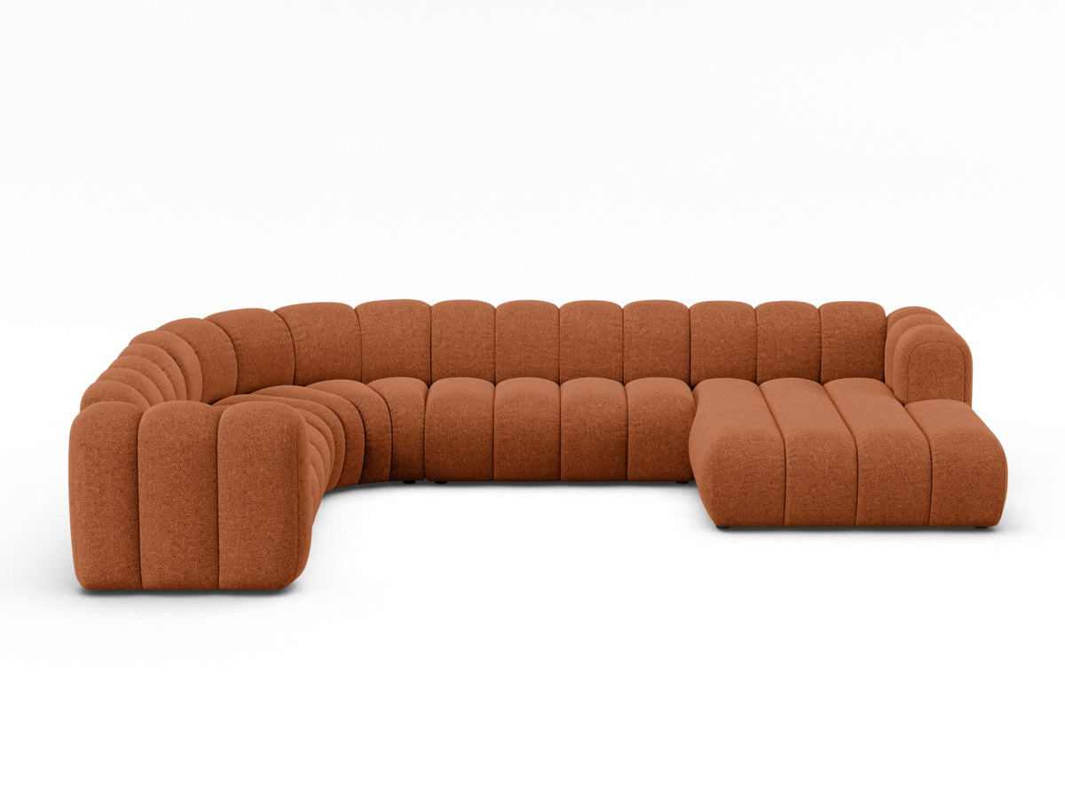 Lupine — Panoramic Sofa Brick (Eden 10 Terra) Black Plastic Left