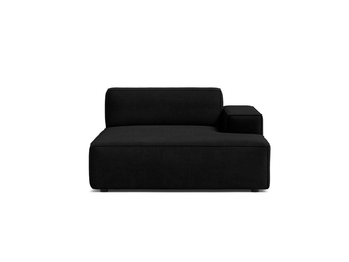Jodie — Chaise Longue Black (Bluvel 19) Black Plastic Right