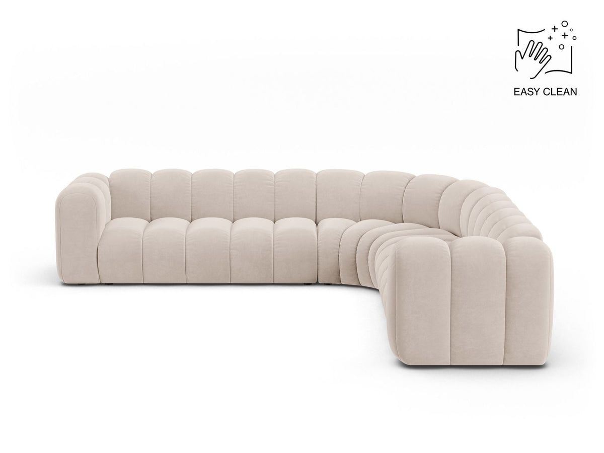 Lupine — Corner Sofa Light Beige (Venus 2927) Black Plastic