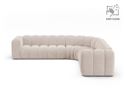 Lupine — Corner Sofa Light Beige (Venus 2927) Black Plastic