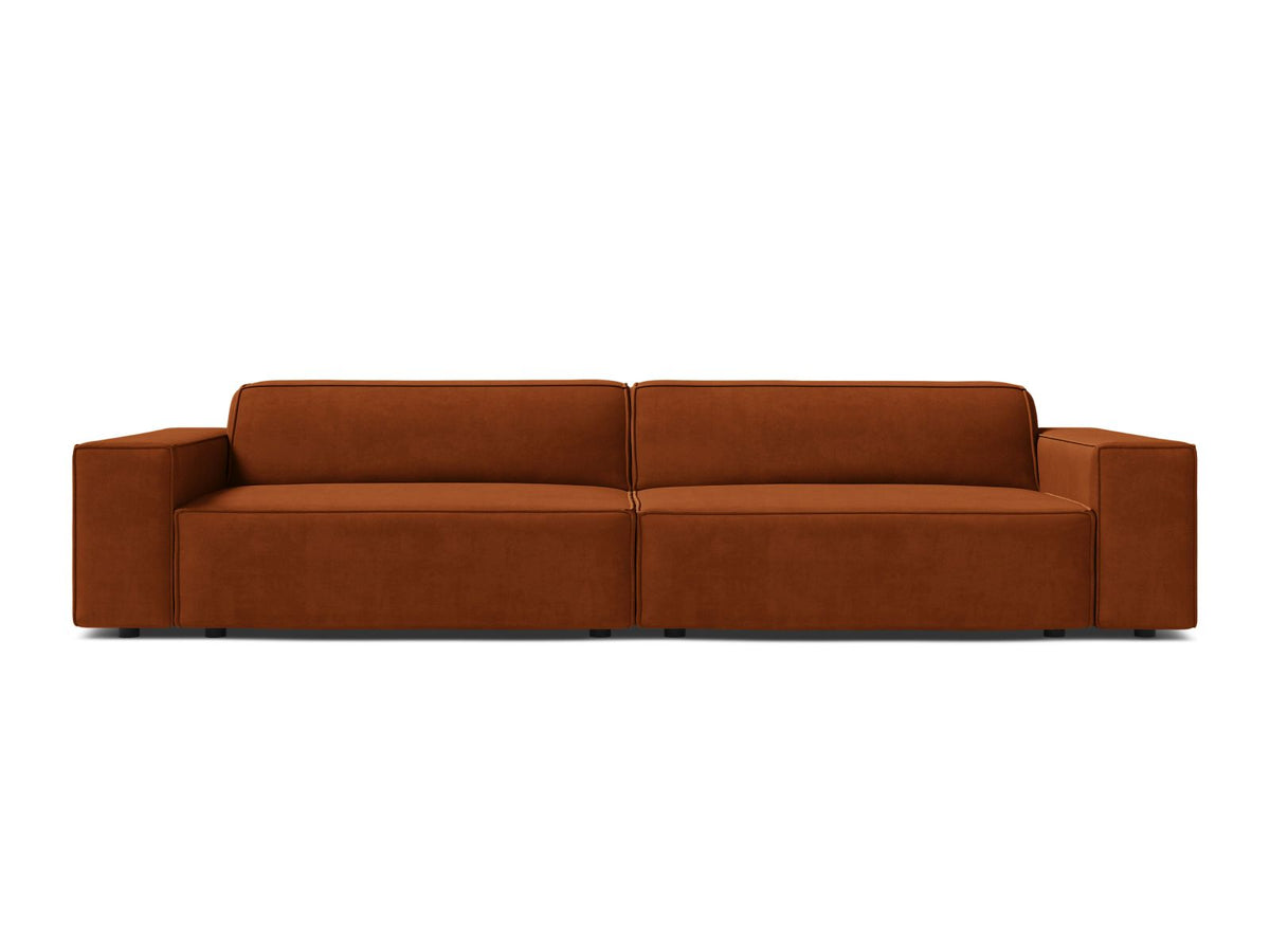 Jodie — Sofa Terracotta (Bluvel 4215) Black Plastic