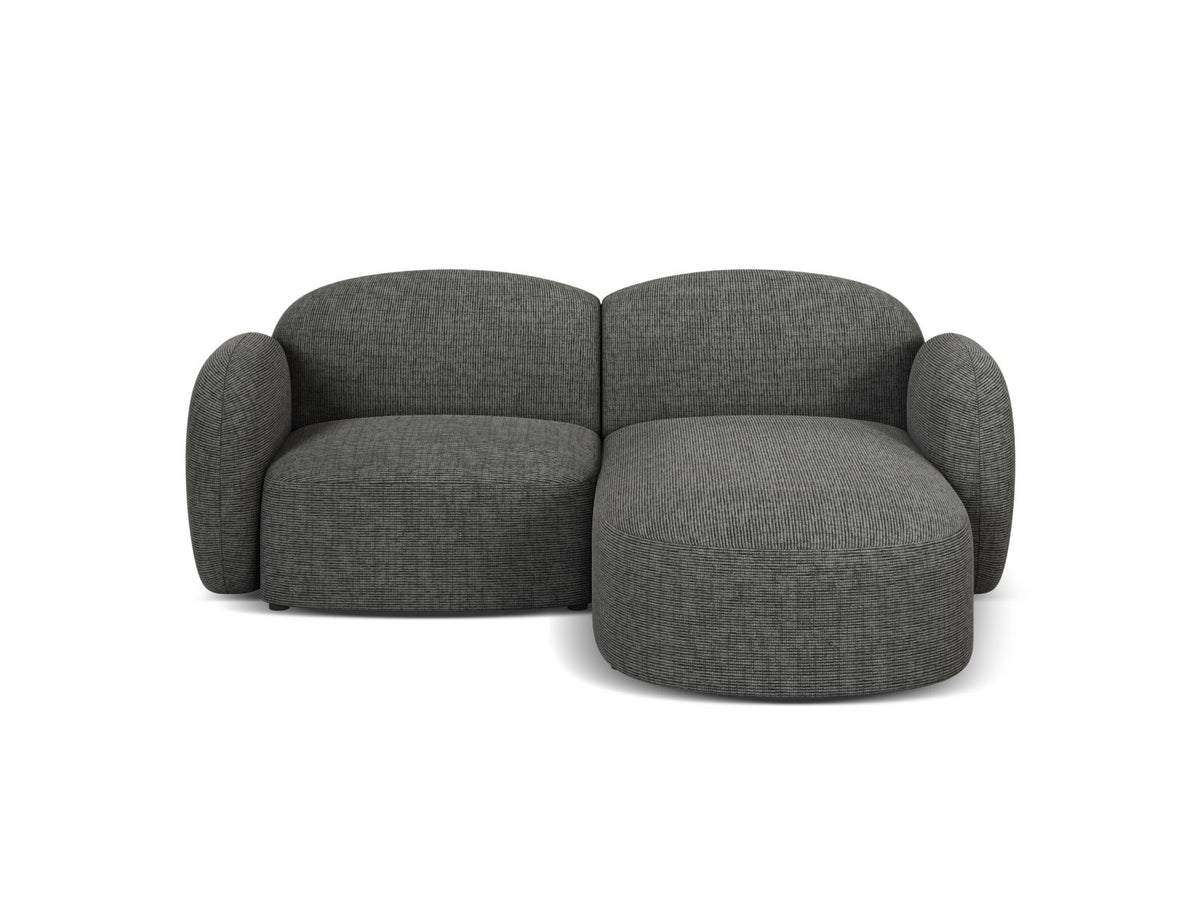Blair — Corner Sofa Grey Melange (Baltimore Anthracite) Black Plastic Right