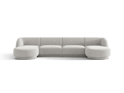 Miley — Panoramic Sofa Light Grey (Baloo 2085) Black Plastic