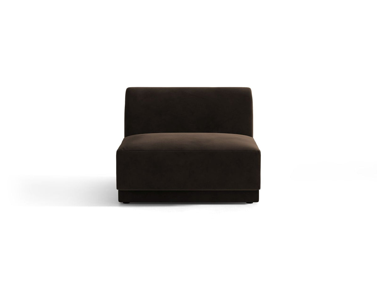 Miley — Modular Sofa Dark Brown (Bluvel 48) Black Plastic