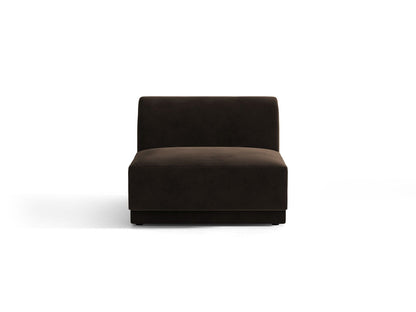 Miley — Modular Sofa Dark Brown (Bluvel 48) Black Plastic