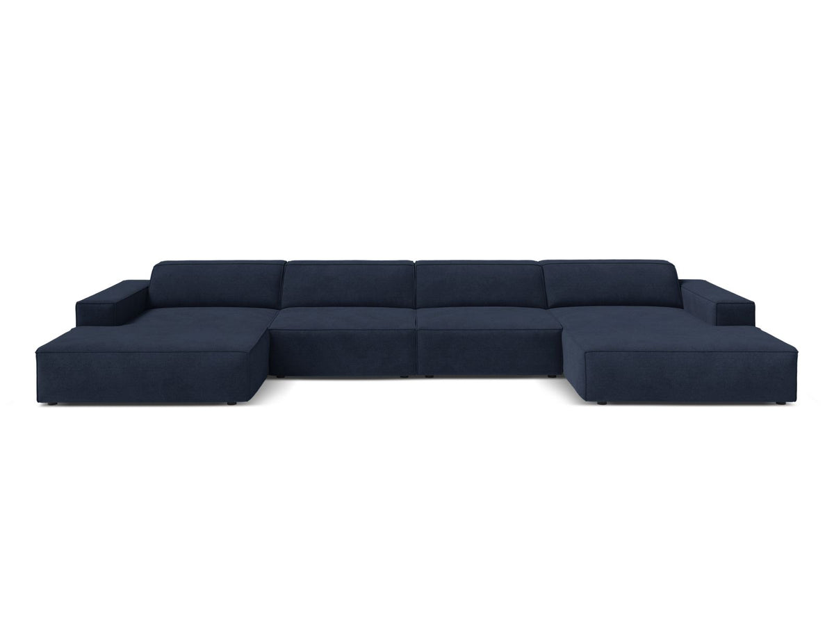 Jodie — Panoramic Sofa Navy Blue (Liberty 15) Black Plastic