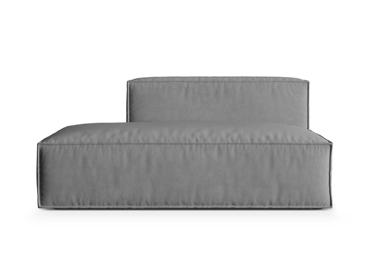 Nuria — Modular Sofa Grey (Paris Steel) Black Plastic Left