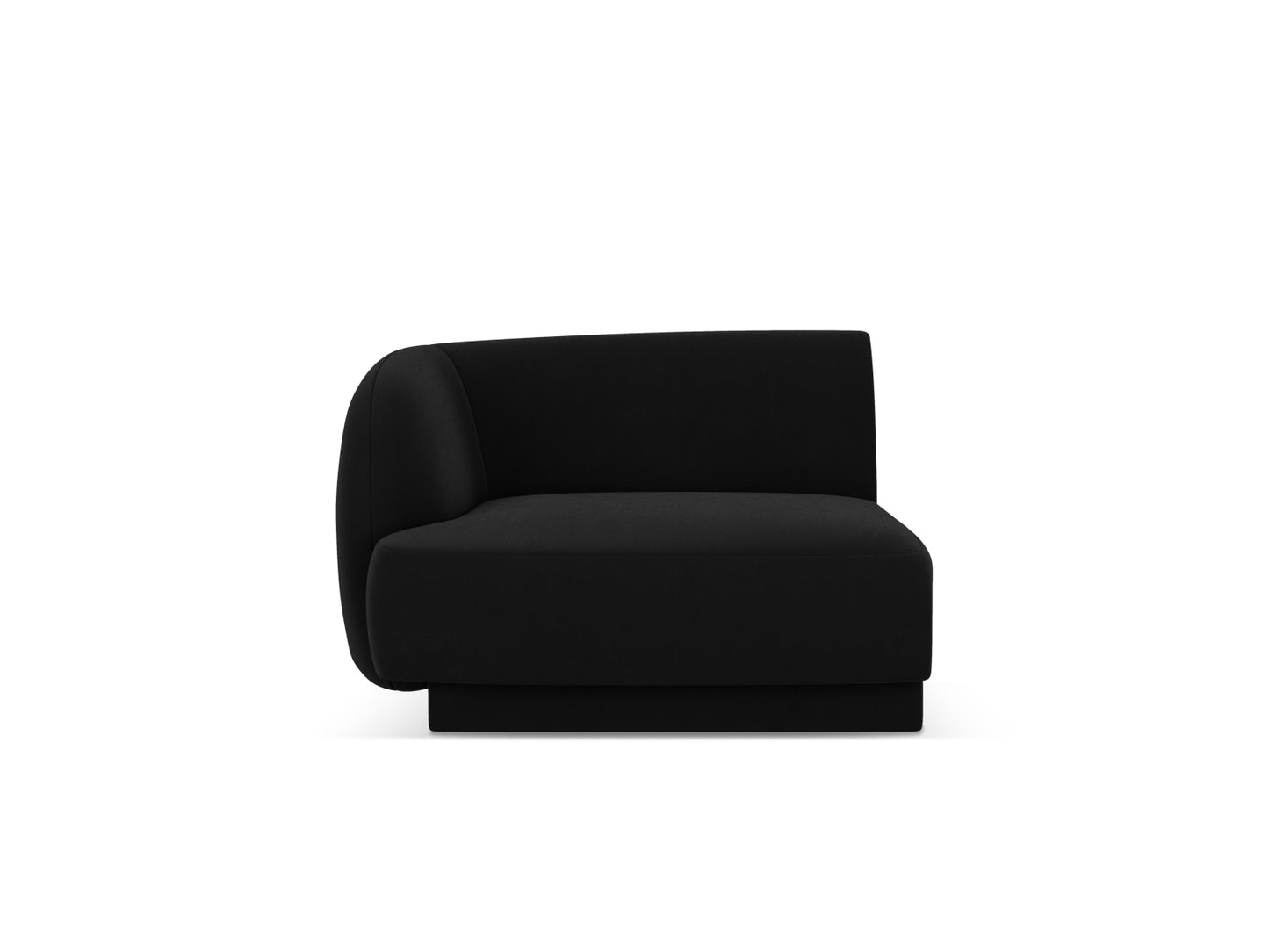 Miley — Modular Sofa Black (Bluvel 19) Black Plastic Left