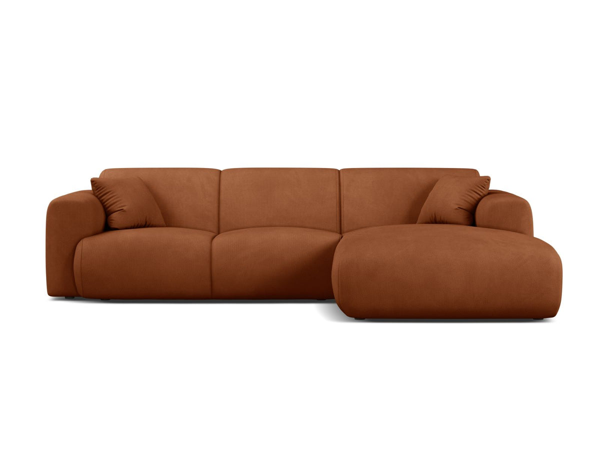Molino — Corner Sofa Orange (Rebel 20) Black Plastic Right
