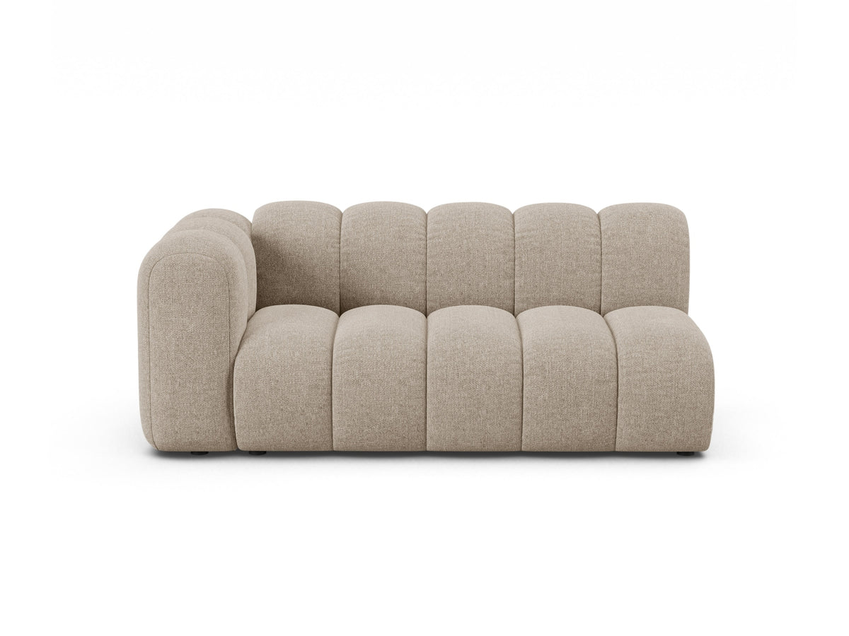 Lupine — Modular Sofa Dark Beige (Eden 4 Beige) Black Plastic Left