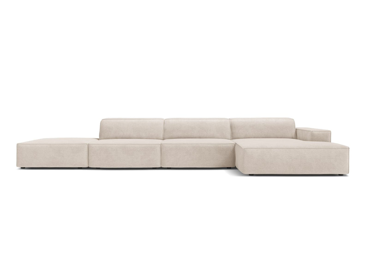 Jodie — Corner Sofa Beige (Liberty 2) Black Plastic Right