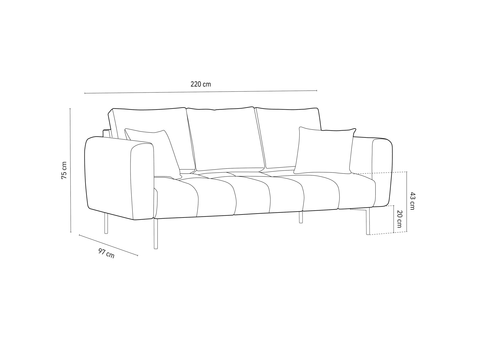 Hastings — Sofa (220x97x75 cm)