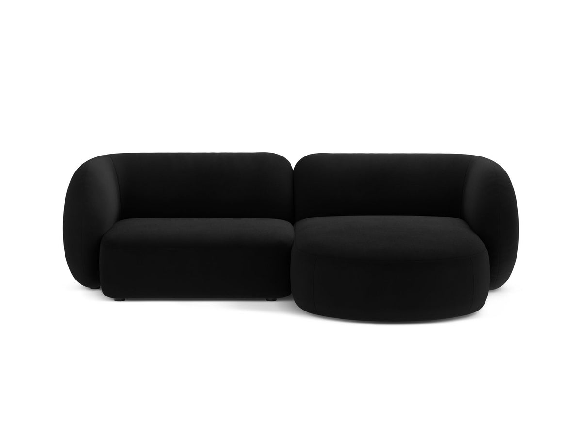 Kate — Corner Sofa Black (Salvador 19) Black Plastic Right
