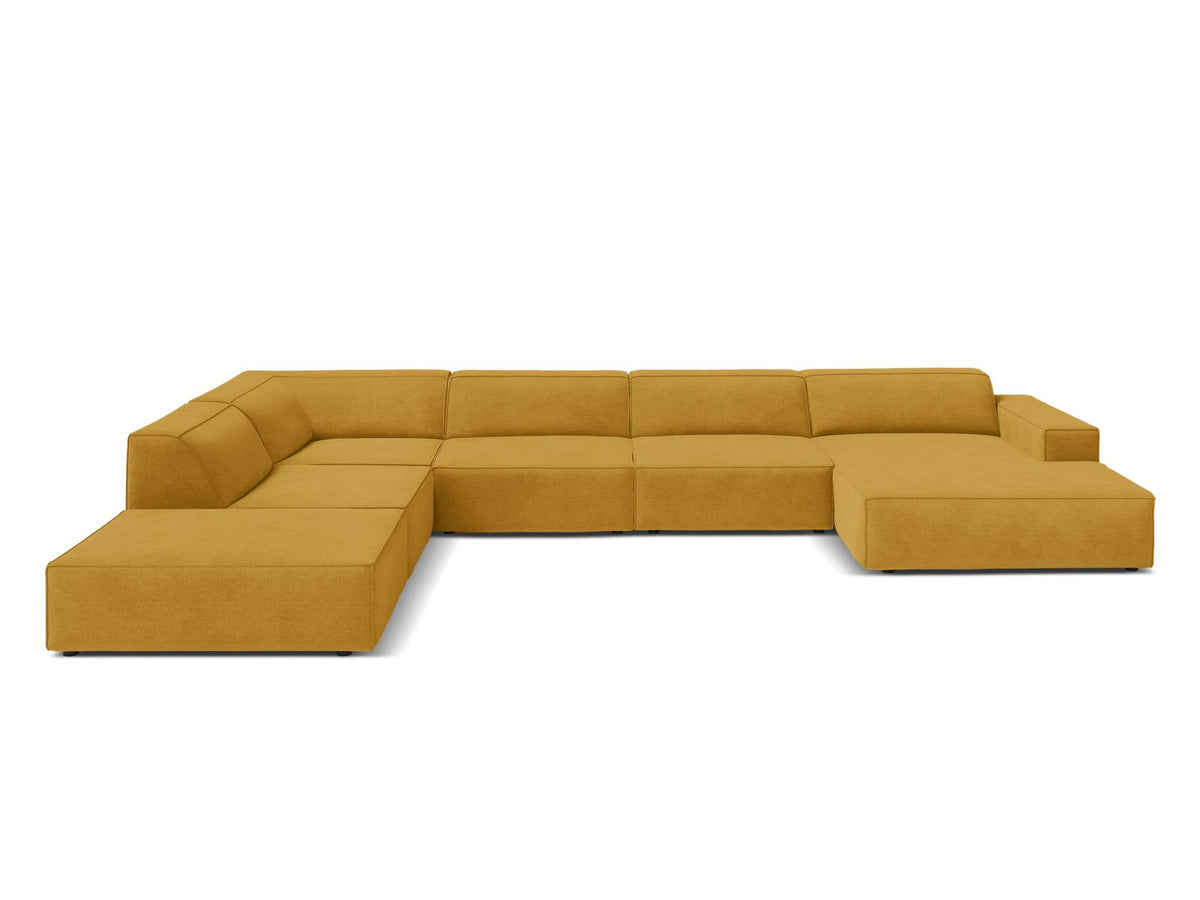 Jodie — Panoramic Sofa Yellow (Liberty 11) Black Plastic Left
