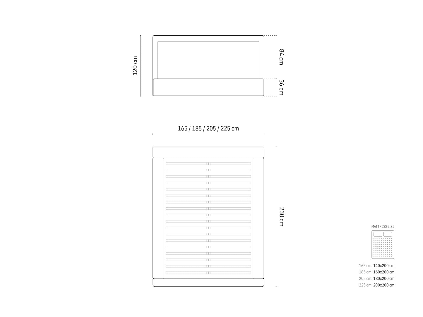 Kemer — Bed (230x185x120 cm)